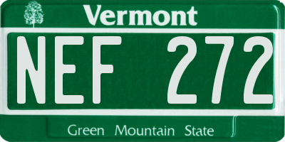 VT license plate NEF272