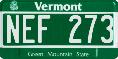 VT license plate NEF273