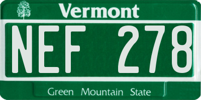 VT license plate NEF278