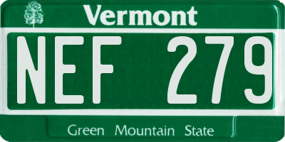 VT license plate NEF279