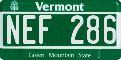 VT license plate NEF286