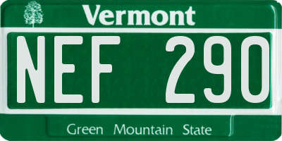 VT license plate NEF290