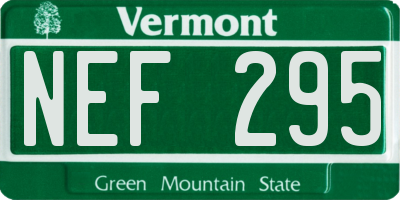 VT license plate NEF295