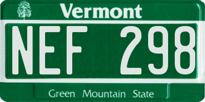 VT license plate NEF298