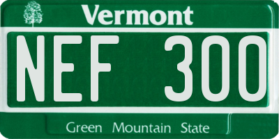 VT license plate NEF300
