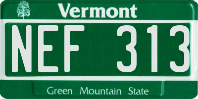 VT license plate NEF313