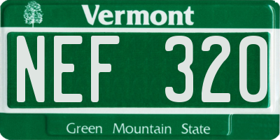 VT license plate NEF320