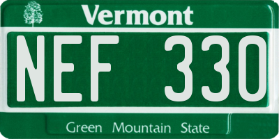 VT license plate NEF330
