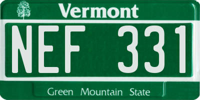 VT license plate NEF331