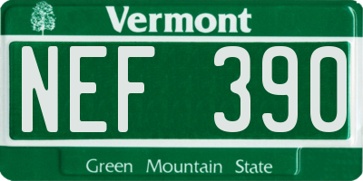 VT license plate NEF390
