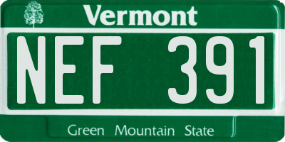 VT license plate NEF391