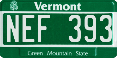 VT license plate NEF393