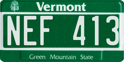 VT license plate NEF413