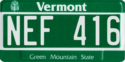 VT license plate NEF416