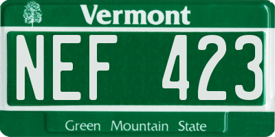 VT license plate NEF423