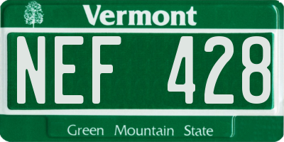 VT license plate NEF428