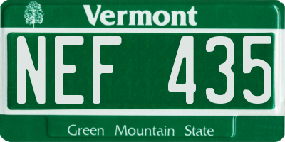VT license plate NEF435