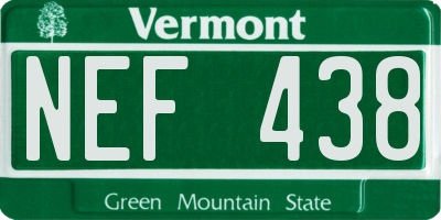 VT license plate NEF438