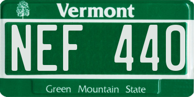 VT license plate NEF440