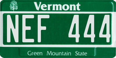 VT license plate NEF444