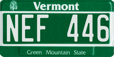 VT license plate NEF446