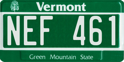 VT license plate NEF461