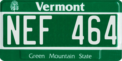 VT license plate NEF464