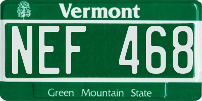 VT license plate NEF468