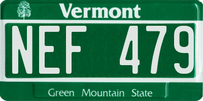 VT license plate NEF479