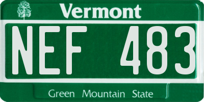 VT license plate NEF483