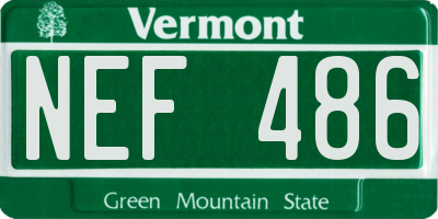 VT license plate NEF486
