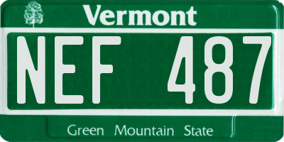VT license plate NEF487