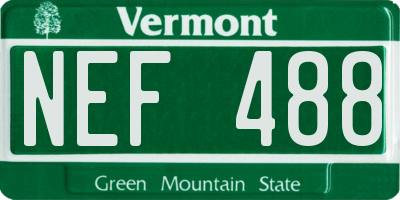 VT license plate NEF488