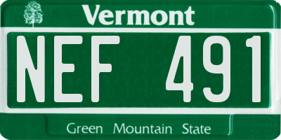 VT license plate NEF491