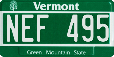 VT license plate NEF495