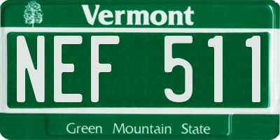VT license plate NEF511