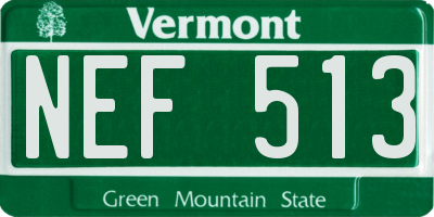 VT license plate NEF513