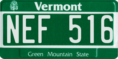 VT license plate NEF516