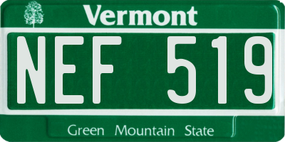 VT license plate NEF519