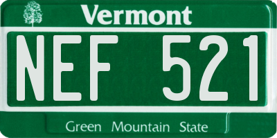VT license plate NEF521