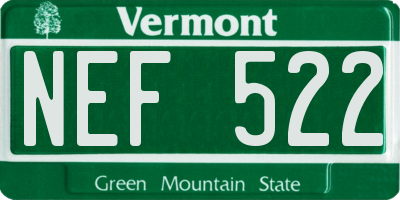 VT license plate NEF522