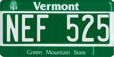 VT license plate NEF525