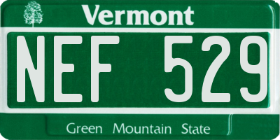 VT license plate NEF529