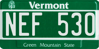 VT license plate NEF530