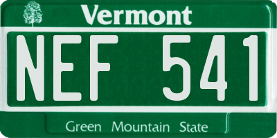 VT license plate NEF541