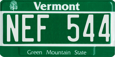 VT license plate NEF544