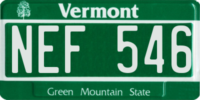 VT license plate NEF546