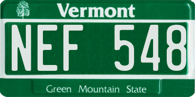 VT license plate NEF548