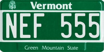 VT license plate NEF555