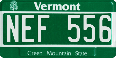 VT license plate NEF556